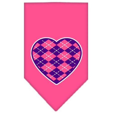UNCONDITIONAL LOVE Argyle Heart Purple Screen Print Bandana Bright Pink Small UN955325
